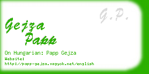 gejza papp business card